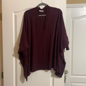 V-neck poncho style sweater